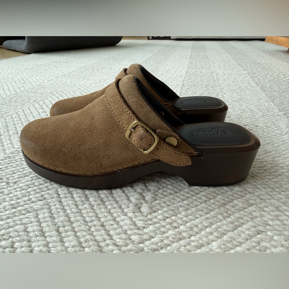 Re/done Classic 70s Suede Clog  Mule Brown sz 39/ 8 US - Picture 2 of 7